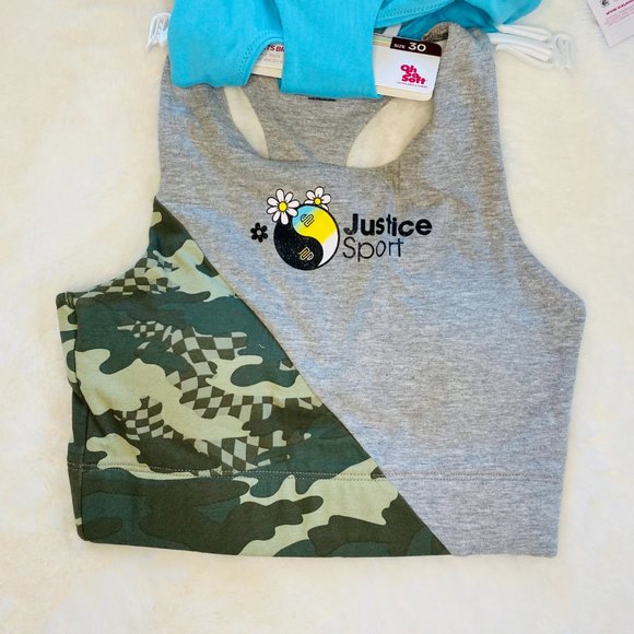 2/$18🌴 NEW Justice Girl's 2pk Sports Bras with Removable Pads, Size 30 - Picture 4 of 8